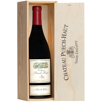 Jéroboam Wooden Case - Tête de Bélier - Château Puech Haut - Languedoc - Red Wine 2022 (3L)