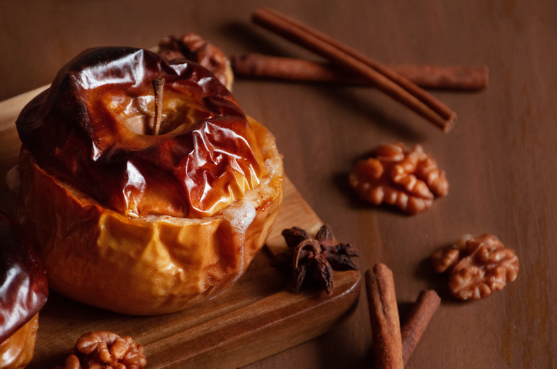 pommes cuites noix